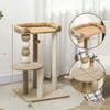Cat Tree with 2 Levels, Play Ball, Scratching Posts, Scratching Balls, up to 7 kg, 56 x 54 x 86 cm, Brown