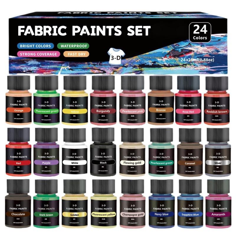 

1PACK 24-color 25ml textile paint gift box set handmade DIY glass textile graffiti watercolor paint
