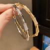 Smooth Surface Bamboo Joint Bracelet Elegant Charm Bracelet New Gold Plated Bangle  Women Jewelry