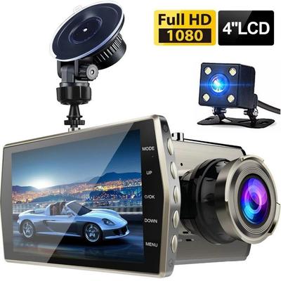 4.0 Inch 1080P Dual Lens Driving Recorder Full HD Night Vision Motion Detector Camcorder Waterproof Camera Parking Mode Car DVR With Collision Sensing