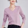 White Women's Long-sleeved Bottoming Shirt Spring and Autumn New Shirt with T-shirt Mercerized Cotton Stunning Top