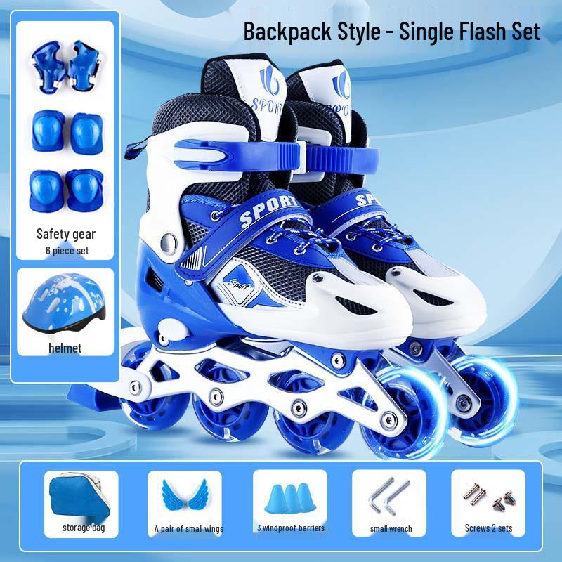 Adjustable PVC Inline Skates with Music Style - Flashing Wheels for Men, Women, and Children
