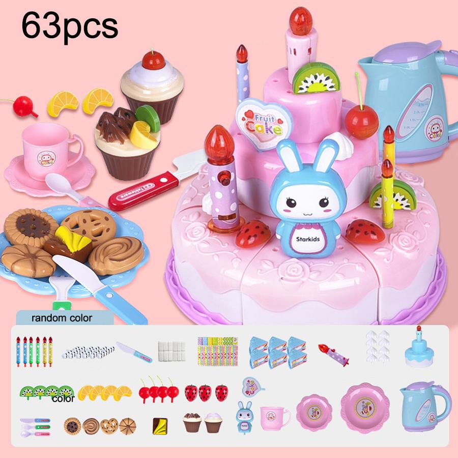 Kids Simulation Diy Birthday Cake Toy Pretend Kitchen Birthday And Christmas Party Gift Creative Triple Layers Cake Toy