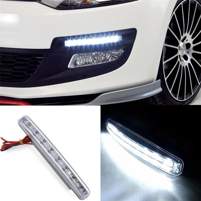 8 LED Daytime Running Light Cars DRL The Fog Driving Daylight Head Drl Lamps For Automatic Navigation Lights Singnal Lamp