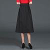 Women's Summer High-Waist Elastic Pleated Midi Skirt - Slim-Fit A-Line Umbrella Skirt with Knee-Length Flare