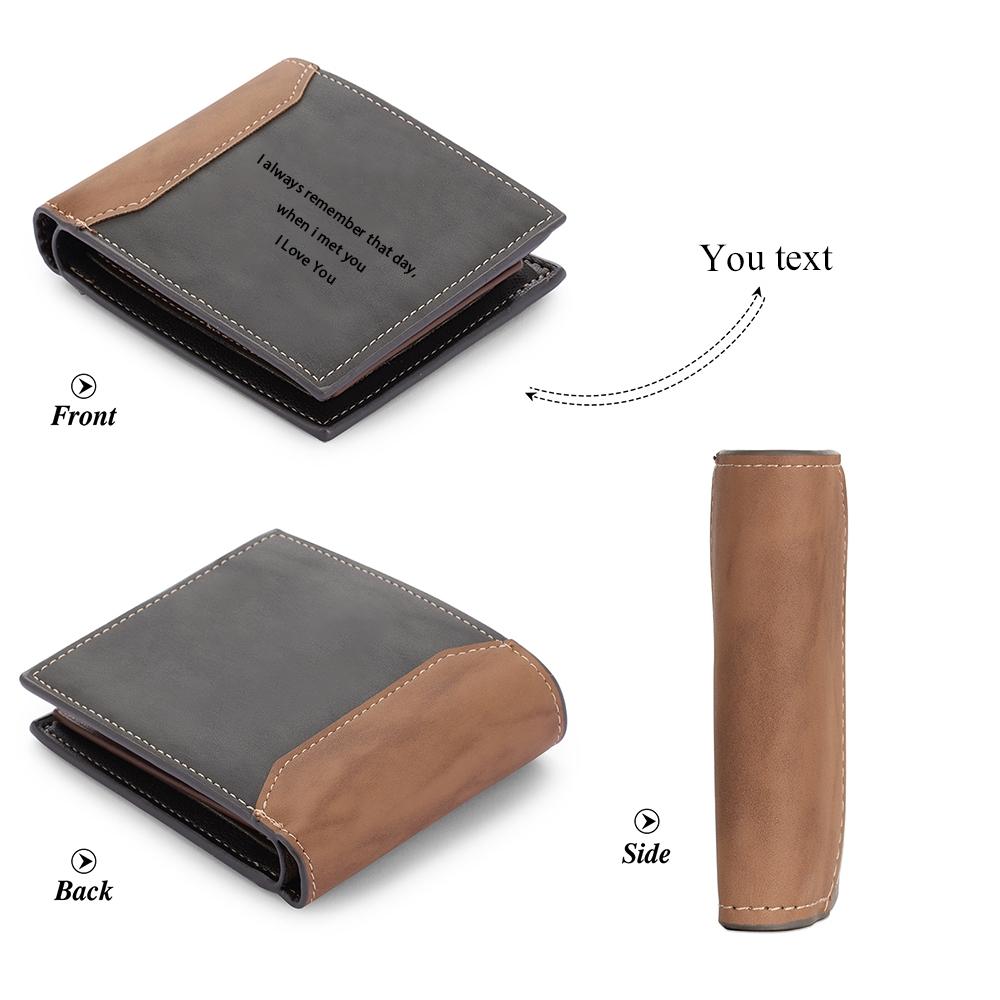 Picture Card Holder Wallet Bifold Wallet for Men Gift for Husband Father's Day Anniversary Birthday Gifts