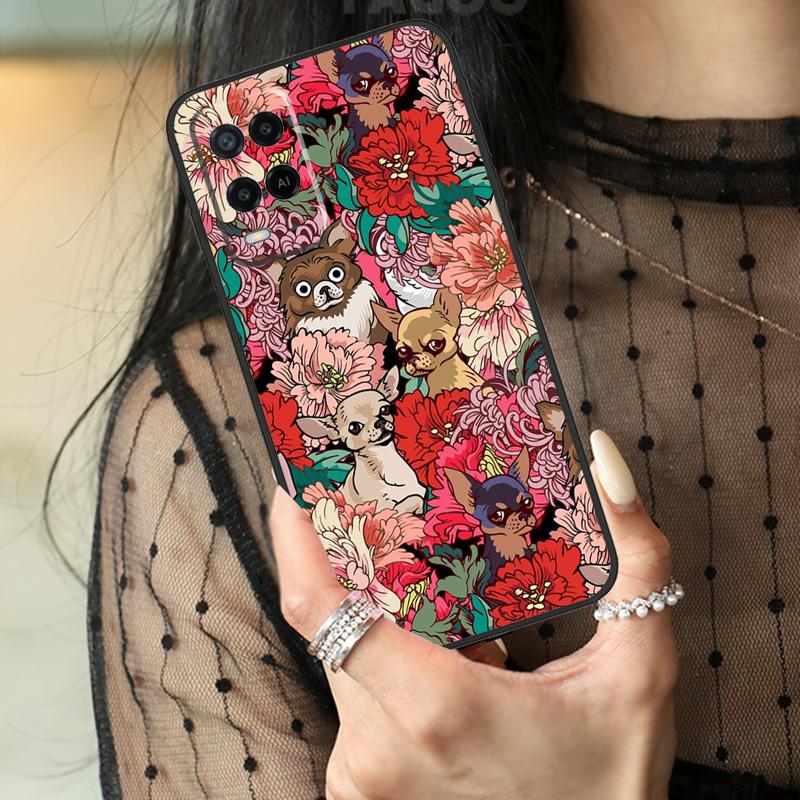 

Chihuahua Face Floral Dog Case For Oppo A74 A94 A54 A80 A60 A40 A18 A38 A58 A78 A98 A96 A76 A16 A15 A17 A57 A77 A5 Pro OPPO A57 5G