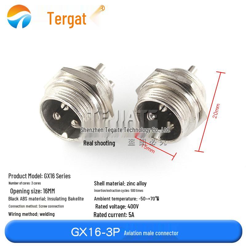 GX16 M16 Aviation Plug Socket: 2 to 10-Pin Male & Female Connector