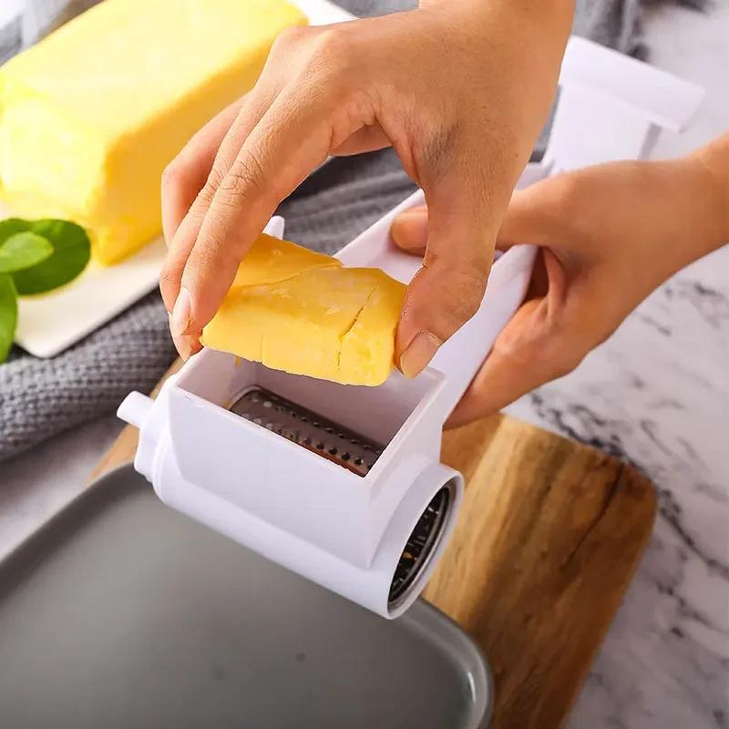 Multipurpose Rotary Cheese Grater With Stainless Steel Drums Handheld Cheese Grinder For Parmesan Cheddar Chocolate Vegetable