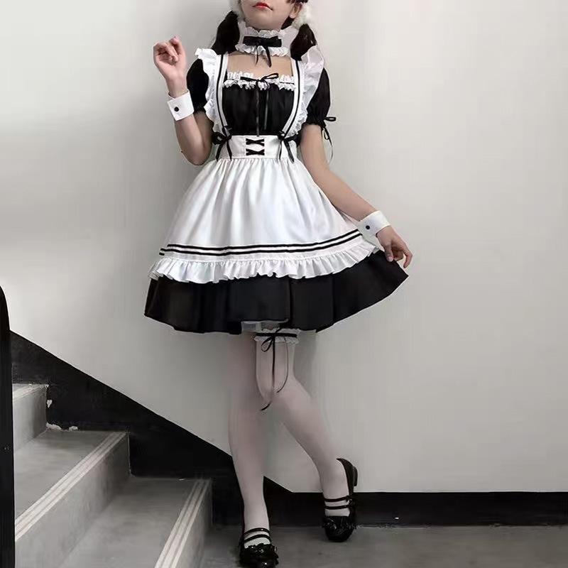Night show lingerie Japanese cos cute student women's dress maid dress short skirt Lolita maid dress
