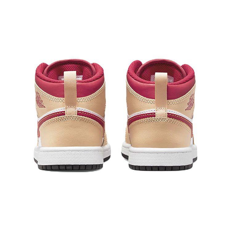 Air Jordan 1 Mid PS Light Curry Rosso Cardinale Scarpe da Ginnastica per Bambini Bianco Crema-Bianco Onice 640734-201