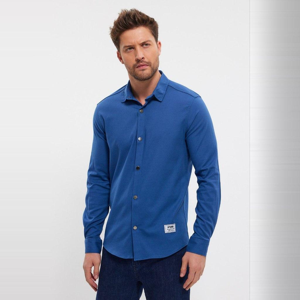 DeepSEA Slim Fit Long Sleeve Buttoned Cotton Shirt 2403012