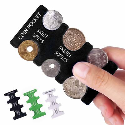 Japan Travel Coin Organizer with Detachable PVC Pouch & Carabiner Hook Multi-Slot Plastic Wallet for Yen Coins
