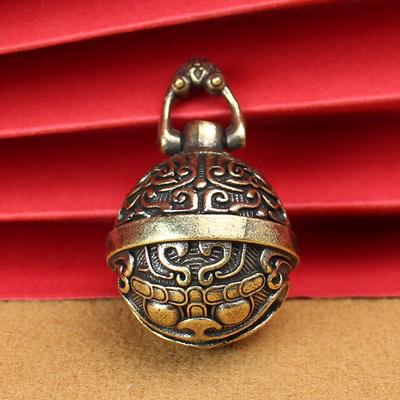 Handmade Brass Pure Copper Gluttonous Bell Car Keychain Pendant Bell Accessories