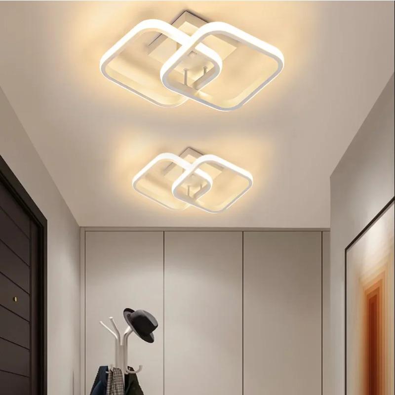 LED Ceiling Lamp Black White Modern Chandelier for Corridor Balcony Bedroom Living Room Aisle Indoor Home Decor Lighting 110-220V