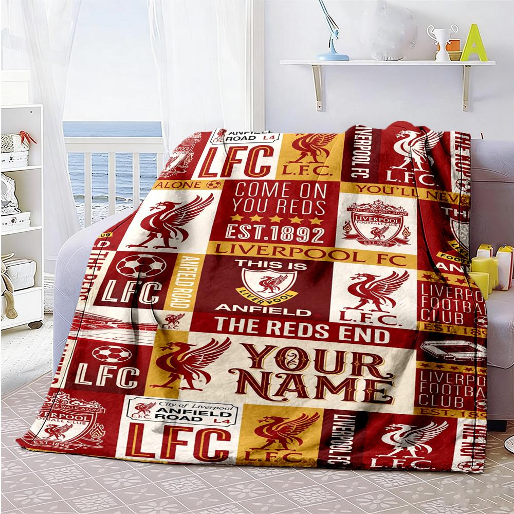 Liverpool Team Customize Your Name Blanket Gift Customizable Blanket Warmthful Decor Suitable For Office Chair Bedding Living Room Office