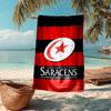 Ultra-Soft Beach Towel with Saracens Rugby Theme,Ideal for Pool - Camping, Diving - Perfect Travel Essential, Vibrant Beach Towel.