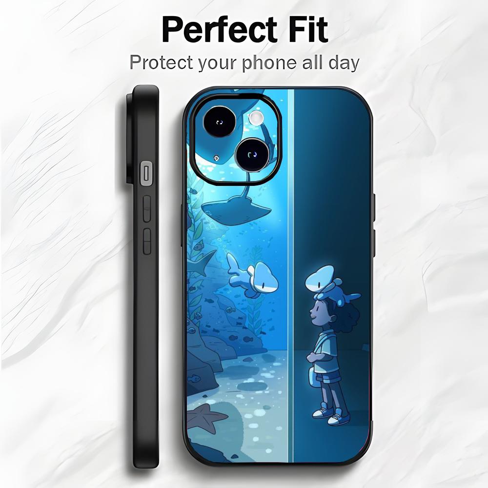 Cartoon Cute Shark Sea Art Phone Case Phone Case Soft Packaging Lightweight For iPhone17 16 15 14 13ProMax