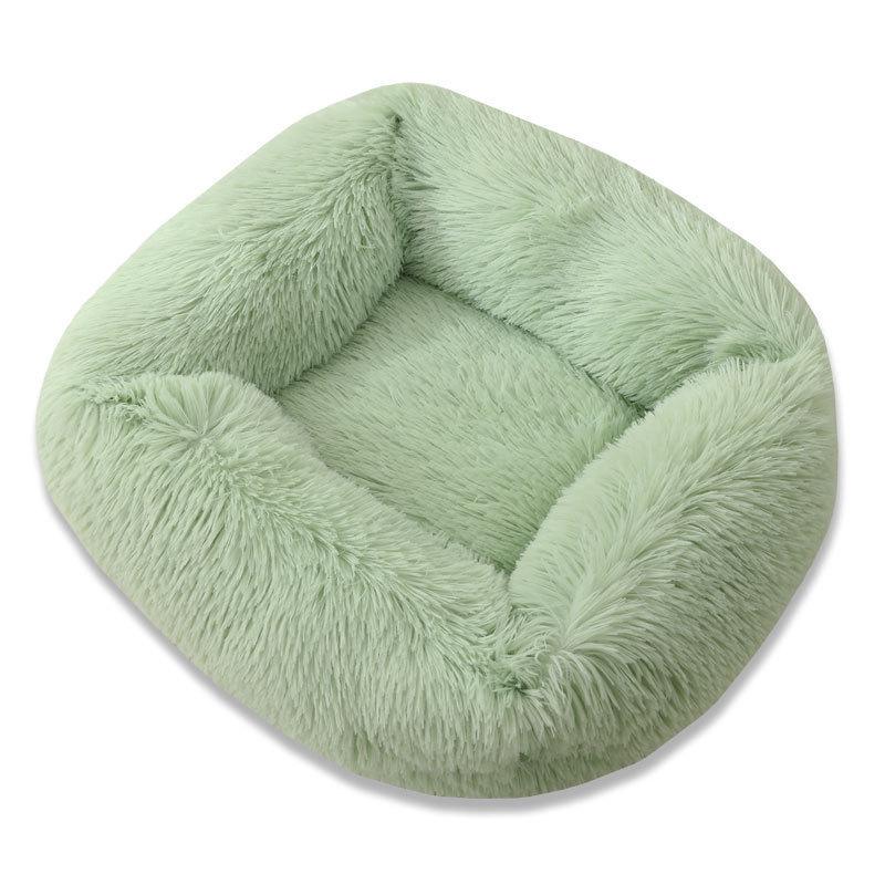 Plush Square Pet Bed for Cats & Dogs - Warm, Cozy Winter Sleep