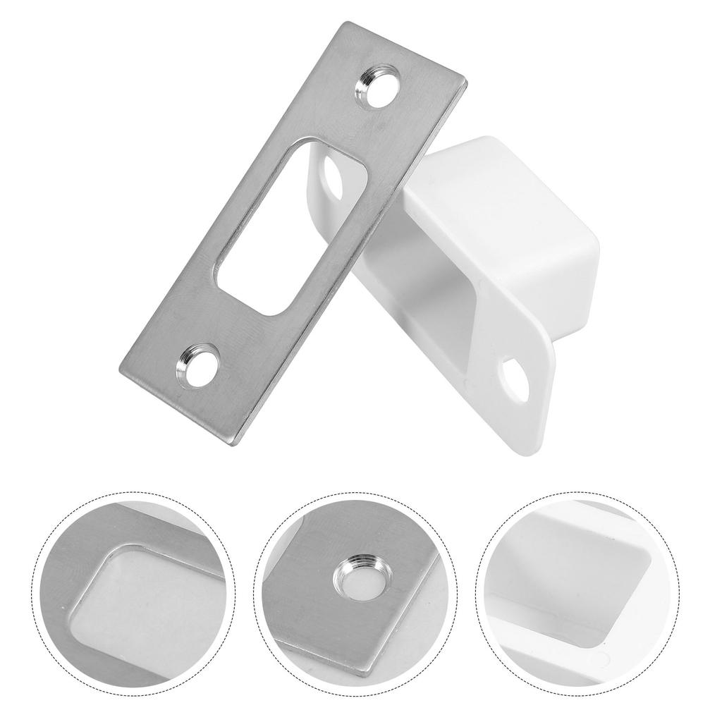 Stainless Steel Door Latch Security Strike Plate Guide Piece With Double Steel Plates For Doors Locks Thickened Door Back Plates