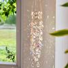 Yousheng Faux Crystal Wind Chime for Outside, Window Hanging Sun Catcher, Prism Rainbow Maker Pendant for Home, Garden, Patio, Porch