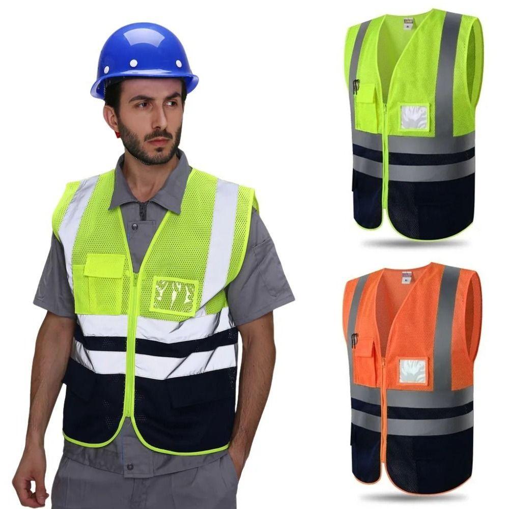 Breathable Security Vests High Visibility Workwear Uniforms Work Vest Running Cycling Sports