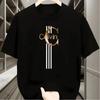 Herren Sommer locker Kreativer Buchstabendruck lässig schmal geschnitten Rundhals kurzärmliges T-Shirt Top
