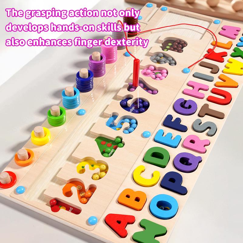 3 In 1 Children Wooden Magnetic Color and Number Maze Learning Education Toys Matching Shape Montessori Educational Toys