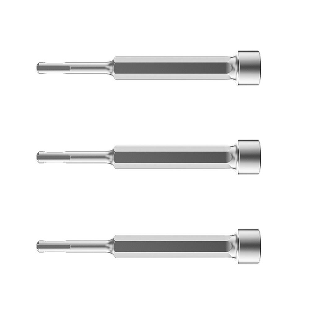 3 Piece Hex Socket Hammer Bit Set for For Rotary Hammer and Chisel Use Bolt Removal with Square Shank Alloy Steel Construction