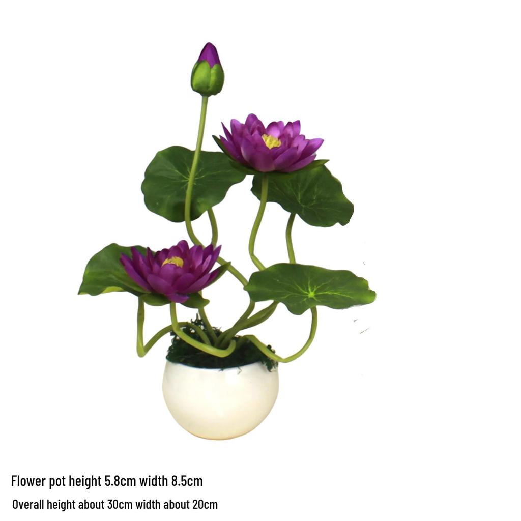 Artificial Lotus Flowers for Buddha Altar, Decorative Silk Bonsai, and Small Guanyin Ornaments