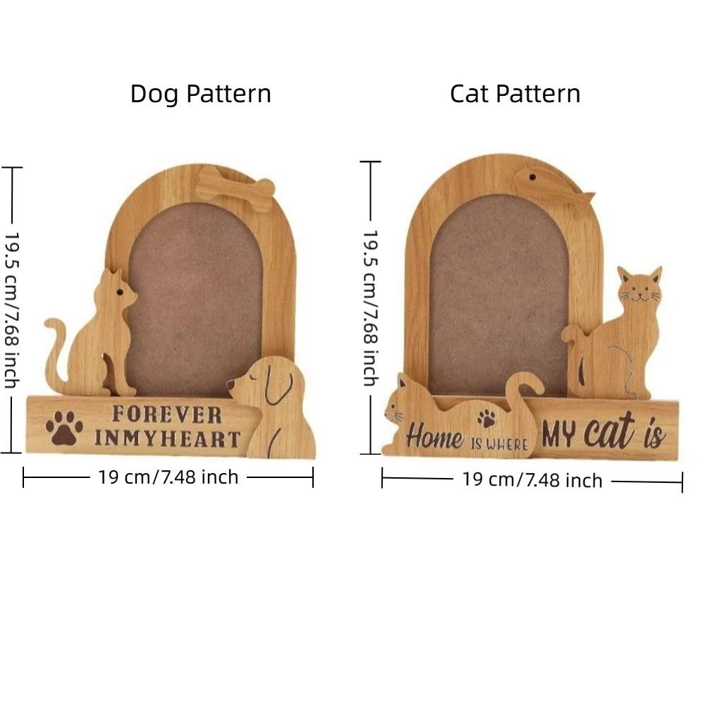 Wood Pet Photo Frame Dog/Cat Shape Photo Album Frame Cat Keepsake Frame  Home Decor