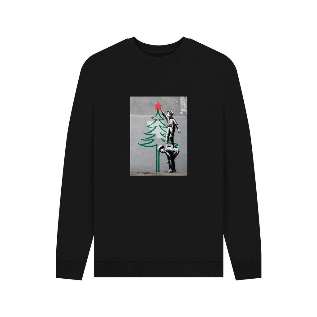 Apoh Unisex Vuxen Banksy Julgran Sweatshirt