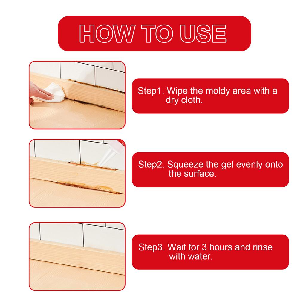 Easy To Use Mold Remover Mold Cleaner Gel Rapidly Eliminate Mold for Washing Machine Refrigerator Strip 1Bottle/2Bottle