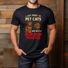 I Just Want To Pet Cats and Watch Horror Movies Funny Cat T-Shirt Graphic Men's T-Shirt Black Casual T Shirt