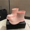 Red Rain Boots for Women 2025 New Outdoor Thick-soled Waterproof Women's Ankle Boots Non-slip Rainboots for Women Short Shoes