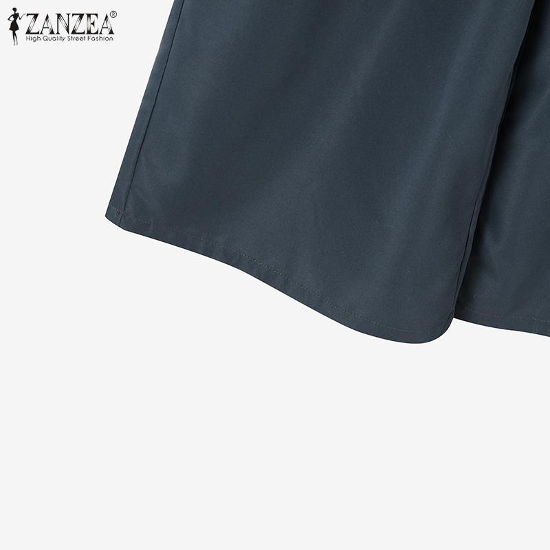 ZANZEA Women Print Shirts and Pants Casual Two Piece Suit Sets