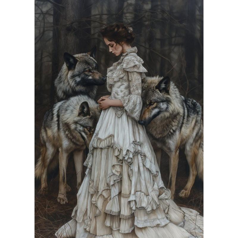 Victorian Style Witch Moon Goddess Dark Academy Retro Posters Prints Canvas Painting Wall ArPicture Living Room Home Decor