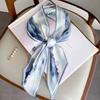 Thin and Narrow Long Silk Scarf Imitation Silk Versatile Decorative Scarf Fashionable Pointed Corner Headband Strap Streamer Striped Silk Scarf
