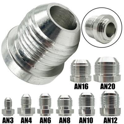 AN3 AN4 AN6 AN8 AN10 AN12 AN16 AN20 Mannelijke Las Op Fitting Adapter Lasplug Aluminium Brandstofslang Pijp Buis Rechte Fitting Zilver