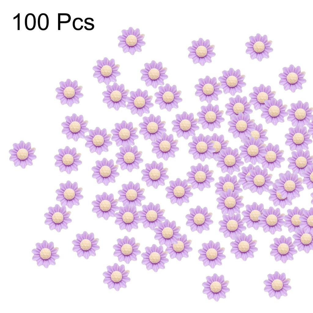 CoCud Mini Resin Flowers, 0.22" Diameter, Purple, for Miniature Dollhouse Decorations (Uses: Nail Art, Fairy Garden, Dollhouse DIY Crafts,