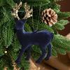 Christmas Tree Hanging Decoration Plasticflocked Elk Ornaments Christmas Reindeer Statue Christmas Deer Desktop Decor