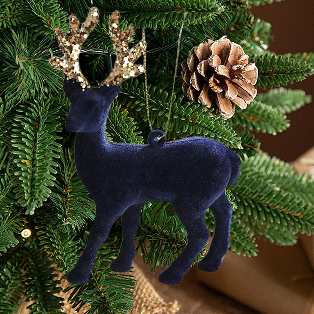 Christmas Tree Hanging Decoration Plasticflocked Elk Ornaments Christmas Reindeer Statue Christmas Deer Desktop Decor