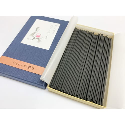 Awaji Island Hinoki Scent, Low-Smoke Incense from Awaji Umekundo, a Long-Established Incense Maker, with a Bamboo Charcoal and Refreshing Hinoki Scent