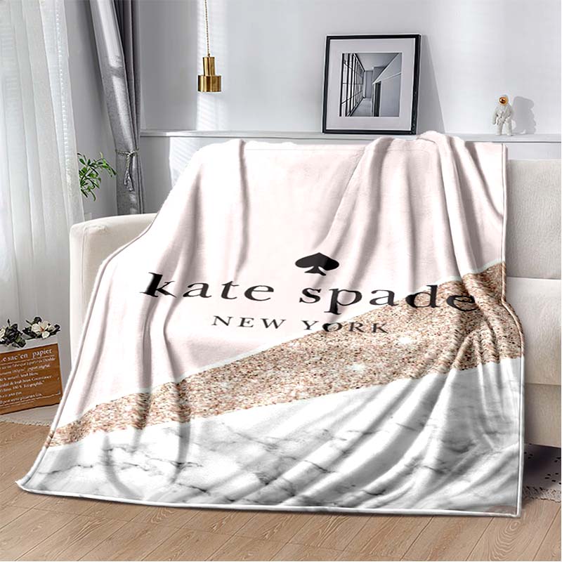 2026 New Fashion K-Kate-Spade Printed Blanket Sofa Bed Bedroom Living Room Portable Warm Extra Large Picnic Soft Blanket Stay