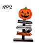 Halloween Atmosphere Props Wooden Sign Decoration DIY Ghost Pumpkin Bat Tabletop Ornament with Party Centerpieces Spooky Slogans Rustic for