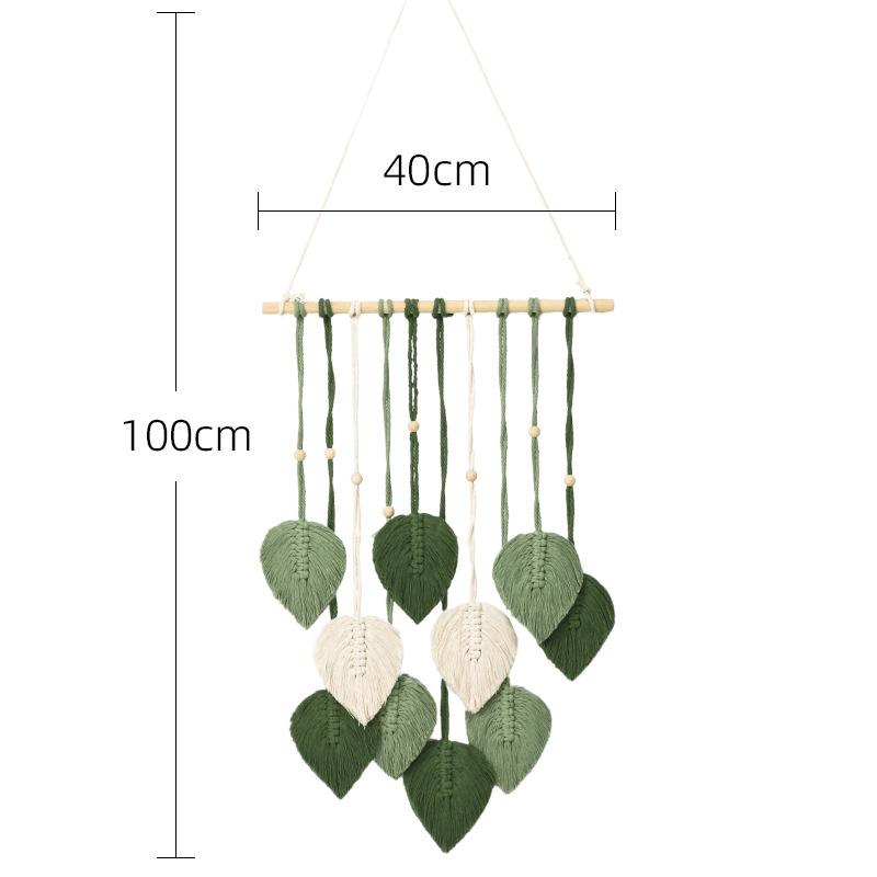 Leaf Macrame Tapestry Brown Green Wall Tapestry Boho Home Decoration Macrame Wall Hanging Home Living Room Decor Gift