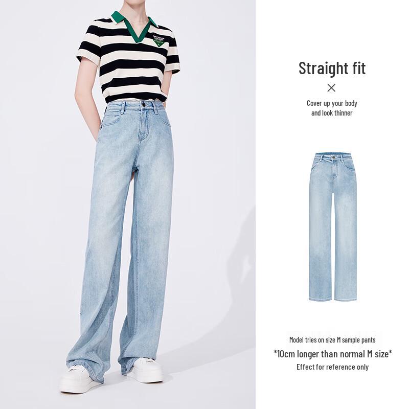 

Navigare Women s Washed Straight-Leg Denim Jeans S