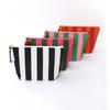 Portable Design Corduroy Material Makeup Bag Large Capacity Stripe Pattern Toiletry Bag Storage Bag Travel Use