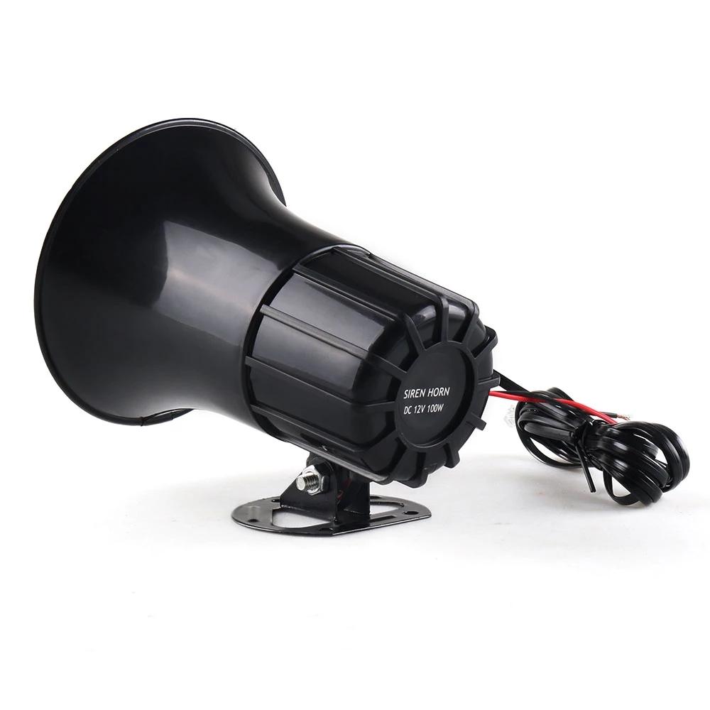 1 Set 12V 50W 120dB Air Siren Horn Warning Alarm Megaphone for Car Truck MIC Speaker 7 Sounds Loud for Car Van Truck Train RV Bo