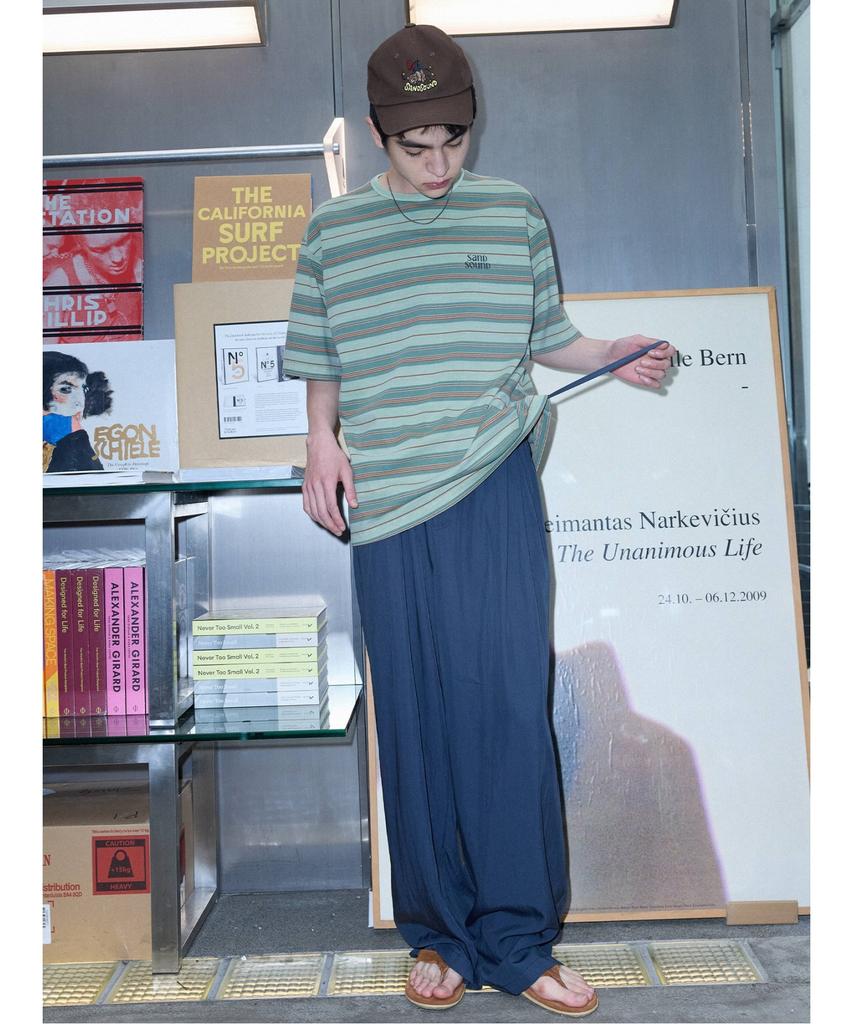 Saendeusaundeu (Unisex) Drape Elastic Waist Pants Navy